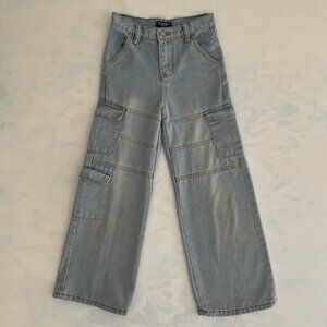 Soho Blue Denim Girls 8 Cargo Jeans